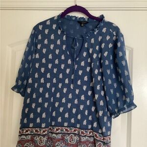 Lucky Brand Blue Paisley Blouse